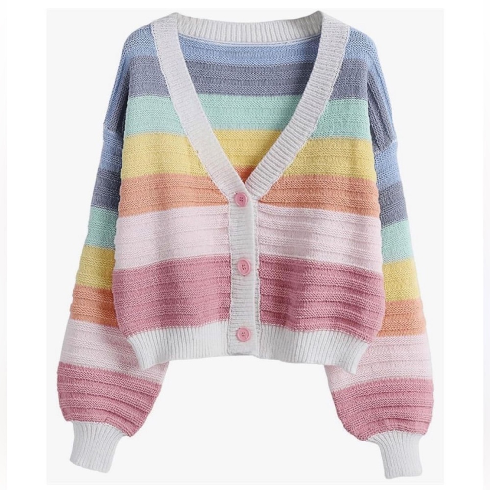 Rainbow knit sweater